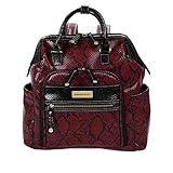 Samantha Brown Embossed Backpack - Red/Black