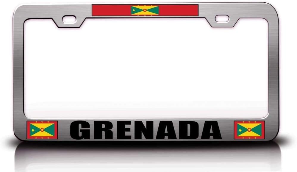 Grenada Flag Metal Car SUV Truck License Plate Frame Ch e57