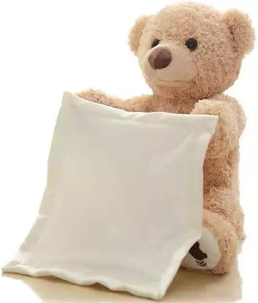 Peek-A-Boo Talking Bear with Blanket – Interactive Plush Toy Repeats What You Say, Sings Songs – Musical Stuffed Animal Gift for Kids, Babies