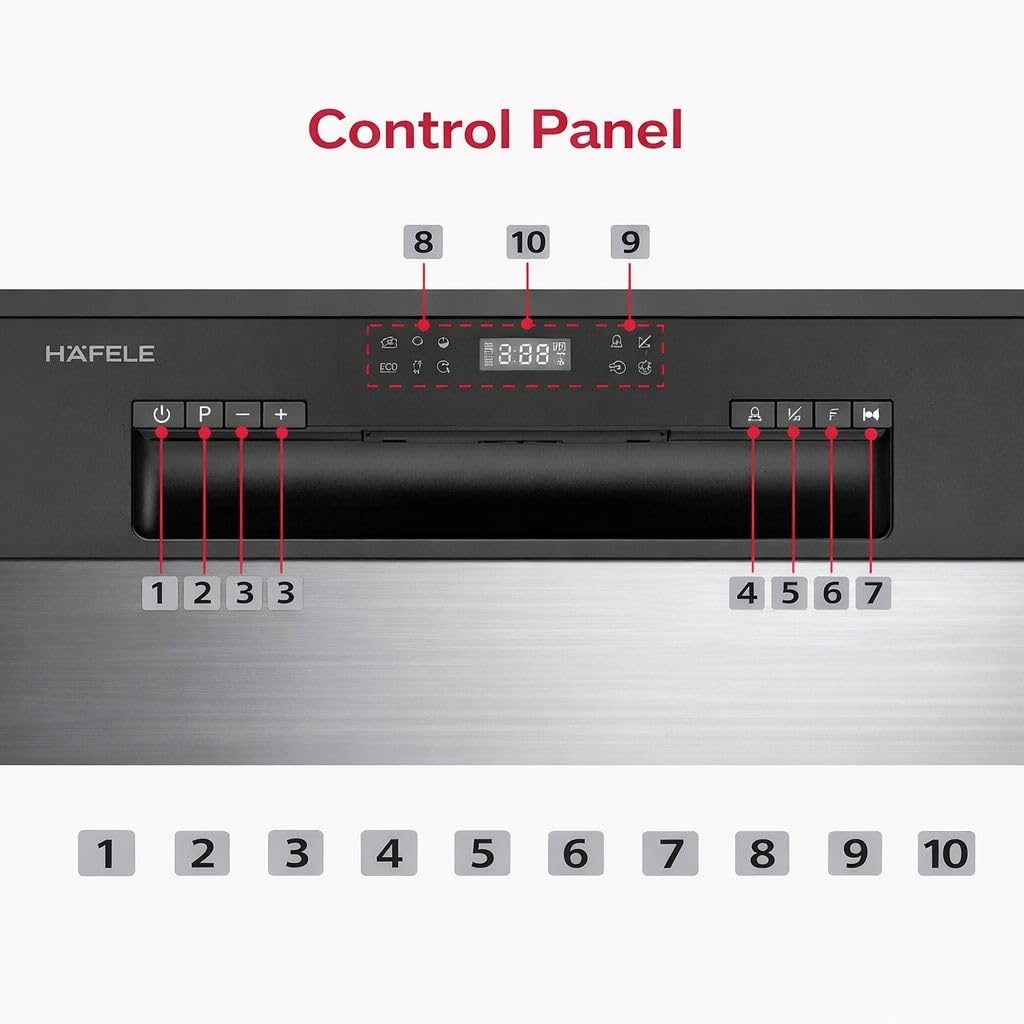 Hafele Aqua Noir Dishwasher showing freestanding convenience