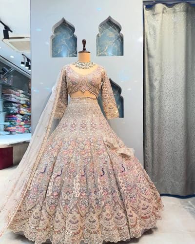 Image of Lehenga choli For Womens and Girls Soft Butterfly Net Lehenga Choli with Coding Sequins Work Dupatta | Semi Stitched Designer Ethnic Set