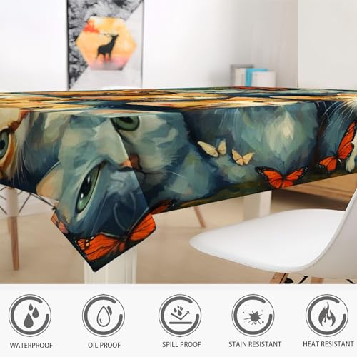 Nappe Dessin De Chat 140x140 cm PICUAL Rectangulaire Imperméable - 6