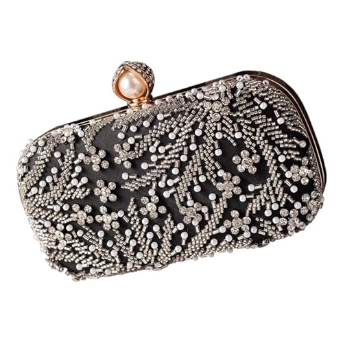 Sac de soirée en strass et broderie haute couture avec bandoulière mode