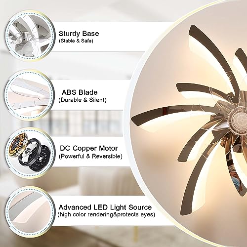 Ventilateurs de plafond à intensité variable avec lumières et télécommande - 8