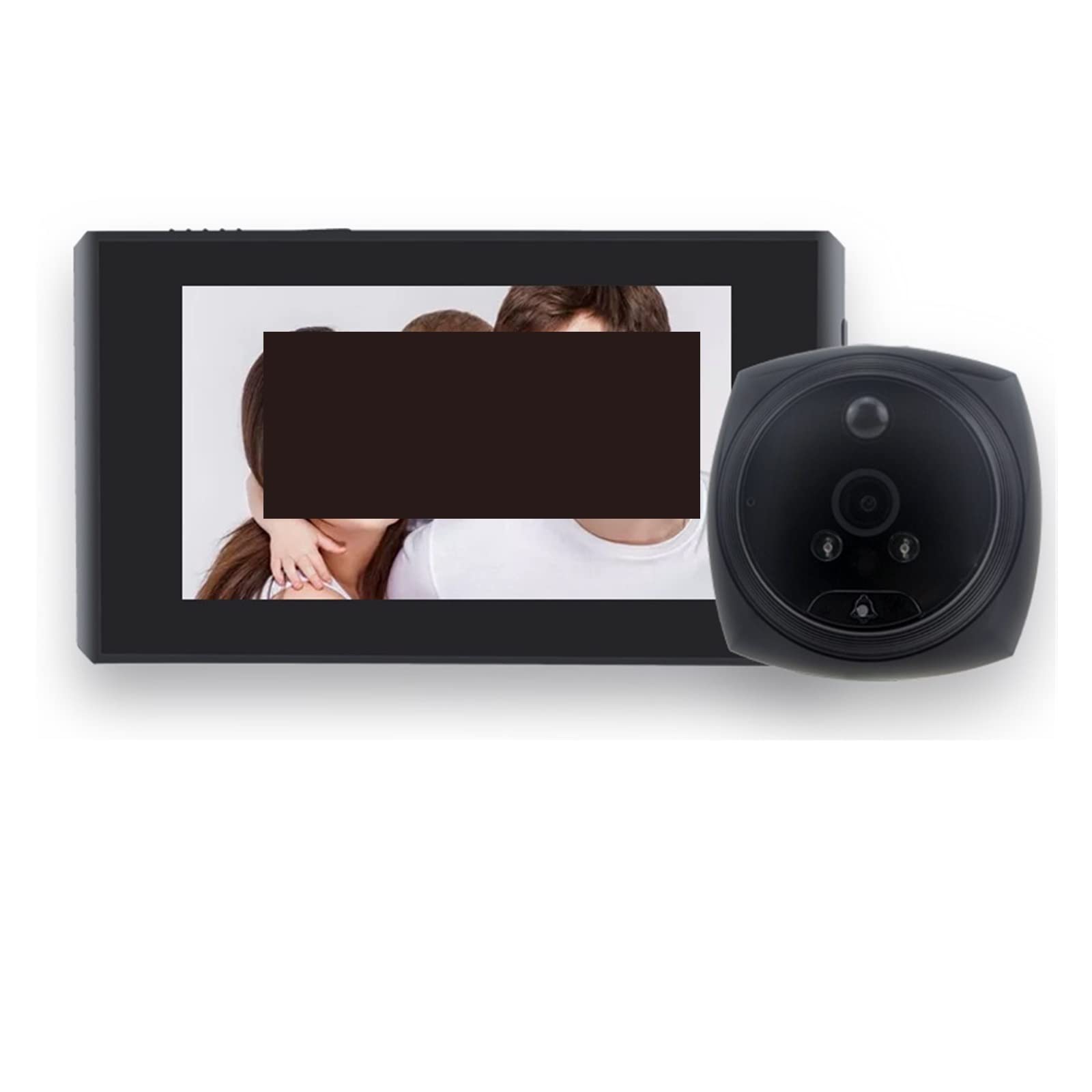 Telecamera per campanello wireless Spioncino video Telecamera spioncino Rilevazione movimento Monitor Campanello digitale Campanello Video-occhio Sicurezza Registrazione vocale per Case, Appartamenti,