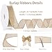 20 Yards Burlap Wired Ribbon 1-1/2 Inch Wired Edge Ribbon for Bows Wreaths Crafts Flower Bouquet Gift Wrapping Party Christmas Home Decorations