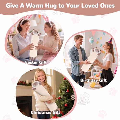 Image of Cat Heating Pad for Period Cramps Menstrual Pain Relief, Portable Electric Heat Pads USB Powered, Cute Stuff Cats Stuffed Animals Funny Gifts for Women Teen Girls Cat Lovers Birthday Easter Christmas