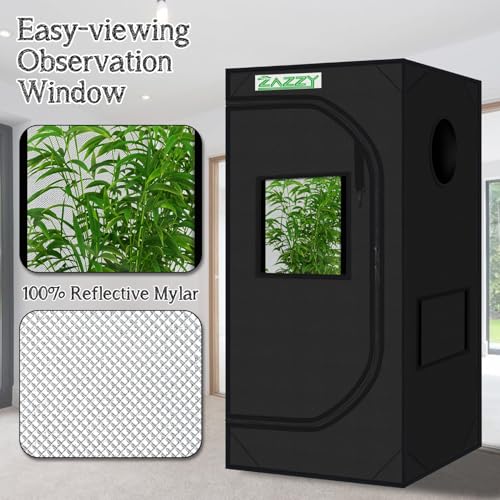 Image of 2x2 Grow Tent 24 inchx24 inchx48 inch 600D Mylar Hydroponic Indoor Plant Grow Tent