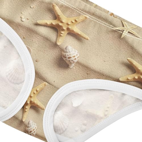 Cotton Toddler Girls Underwear Beach Seashells Starfish Summer Panties for Girl Pattern Undies Kids Briefs 2t4