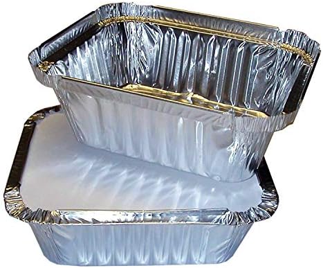 100 x ALUMINIUM FOIL CONTAINERS WITH LIDS SMALL FOIL CONTAINERS WITH LIDS TAKEAWAY FOIL CONTAINERS PERFECT FOR HOME AND TAKEAWAY SIZE - NO-1