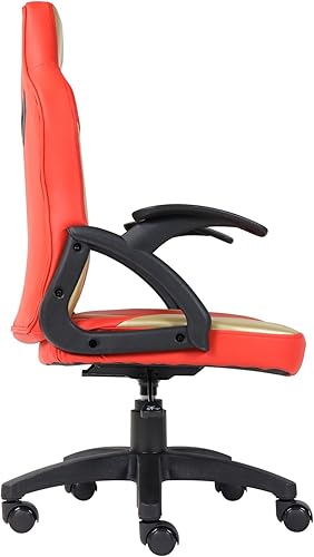 Miniatura 4 de Silla de juegos para niños y niñas, silla giratoria ergonómica con respaldo alto, altura ajustable, color rojo dorado