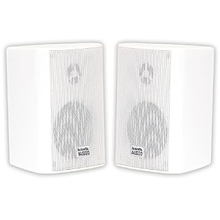 Acoustic Audio by Goldwood AA351W 2 Way High Performance Indoor Outdoor 500W Speakers with Powerful Bass (1 Pair, White) - Les Beatles, Paul McCartney, John Lennon, RIngo Starr, George Harrison