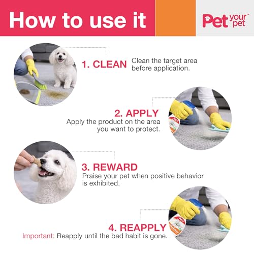 PET YOUR PET Dog Potty Training Spray No Pee No Poop, 16 Fl Oz, Non Toxic Spray for Dogs Only, Natural Pee Deterrent, Prevents Urine Marking and Pooping, Indoor Outdoor House Training Aid