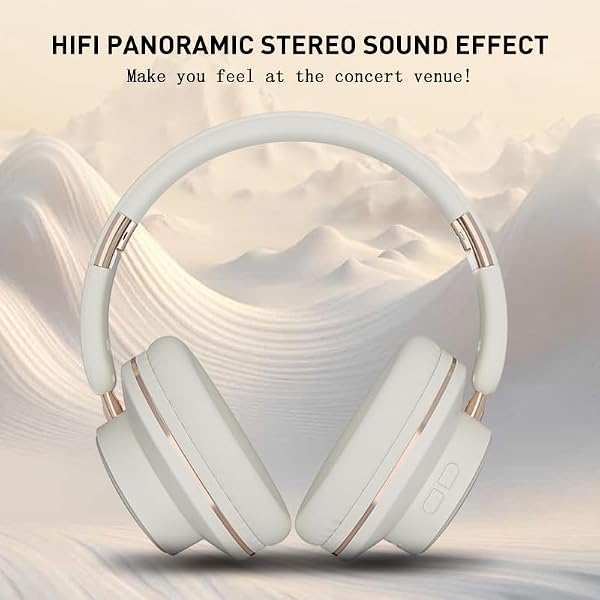 VANTREEGAO Bluetooth Over-Ear Headphones, Foldable Wireless Headphones with Hidden Mic for Cell Phone, PC, Laptop, Suitable for Music, School, Workouts, and Gaming (White) by VANTREEGAO - Used condition - Image 5