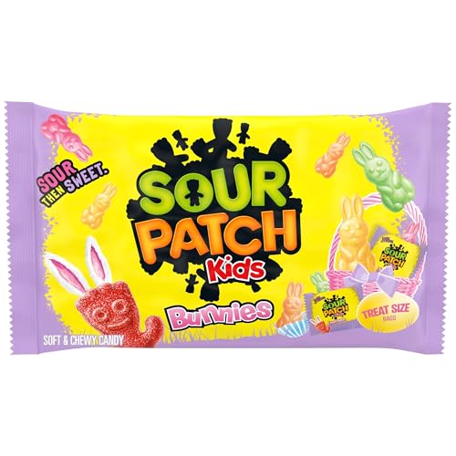 SOUR PATCH KIDS Bunnies Soft & Chewy Easter Candy, 18 Snack Packs