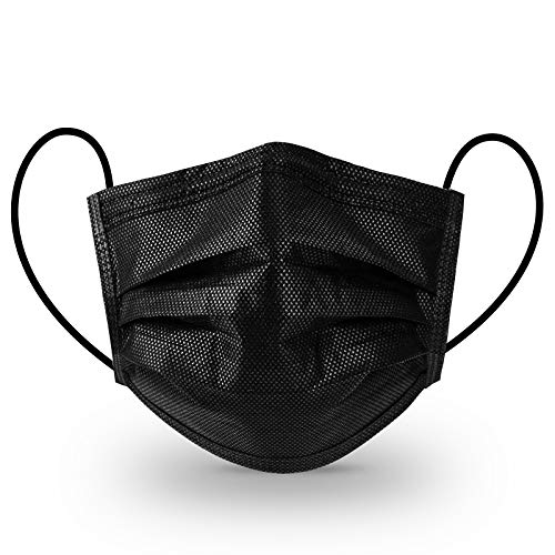 50 Pcs Black Face Masks Breathable Dust Mask Stretchable Elastic Ear Loops - Black Face Mask - Thumbnail 7