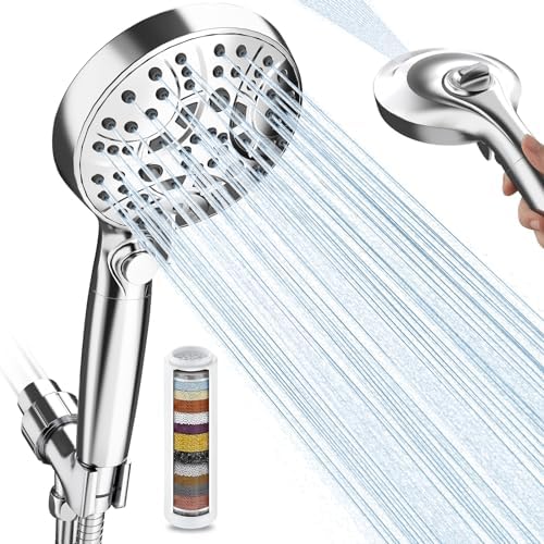 HEROBAI Detachable Filter Shower Head with Hose, Multifunctional High