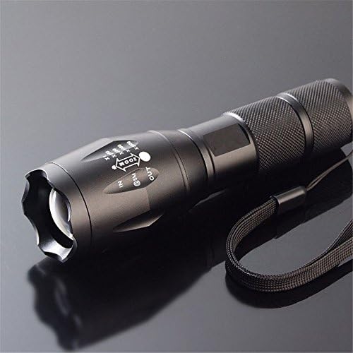 Powerful LED Zoomable Flashlights 3 Modes Torch Mini Flash Light Bike Pocket LED Zoomable Lantern For Kids (black)