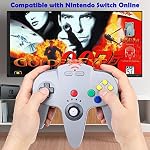 2.4 GHz Wireless N64 Switch Online Controller, USB Receiver & N64 Receiver, Compatible with Windows PC iOS Mac Raspberry Pi, N64 / Switch Online/NSO - (Rechargeable) (Plug and Play) (2 Pack)