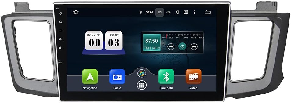 KUNFINE 10.1 Inch Octa Core Android 8 Car DVD GPS Navigation Car Stereo Multimedia Player Radio Headunit for Toyota RAV4 2012 2013 2014 2015 Supports WiFi