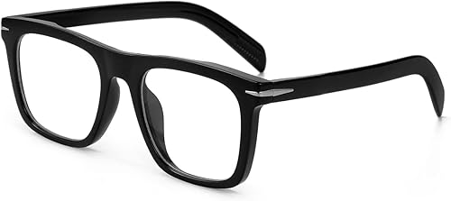 Miniatura 2 de NIDOVIX Gafas cuadradas de moda con bloqueo de luz azul para hombres y mujeres marco de moda sin receta para computadora negro