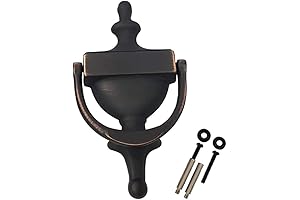 QCAA Premium Venetian Bronze Door Knocker - 7" Solid Brass Knocker for...