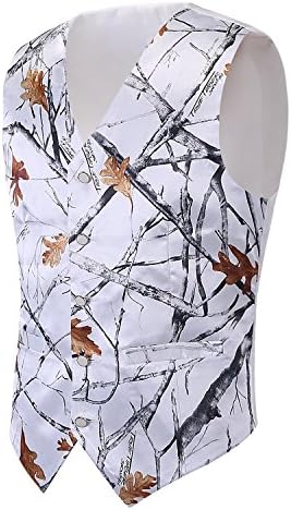 iLovewedding Mens Camouflage Vests Chalecos Para Hombre for Wedding Groom White Camo Vest for Men (XXXX-Large, White Camo)