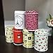 GracesDawn Set of 4 Home Kitchen Storage Containers Colorful Tins Round Tea Tins,Cylinder Double Cover