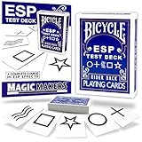 Magic Makers Bicycle ESP Test Deck with Rudy T Hunter, Includes Magic Instruction