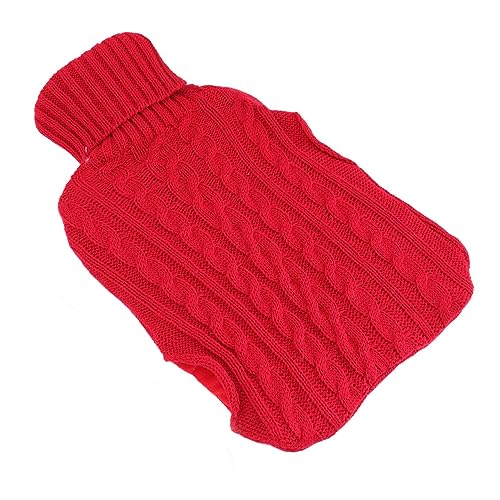 Confortevole Borsa per l'acqua Calda in Gomma con Copertura Anti-mano, Isolata per Alleviare il Dolore, Design Facile da Riempire, Include una Comoda Copertura in Maglia (Natale