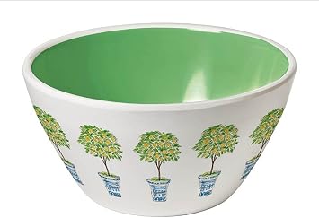 Merritt - Melamine Round Dipping Bowl - Lime Trellis - 5.5"