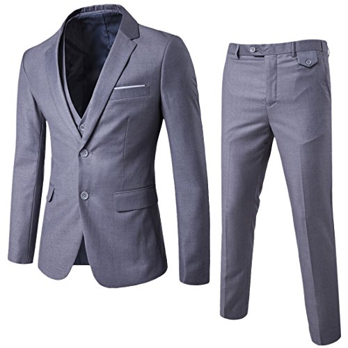 Allthemen Anzug Herren 3 Teilig Herrenanzug Slim Fit 2 Knopf Hochzeitanzug...