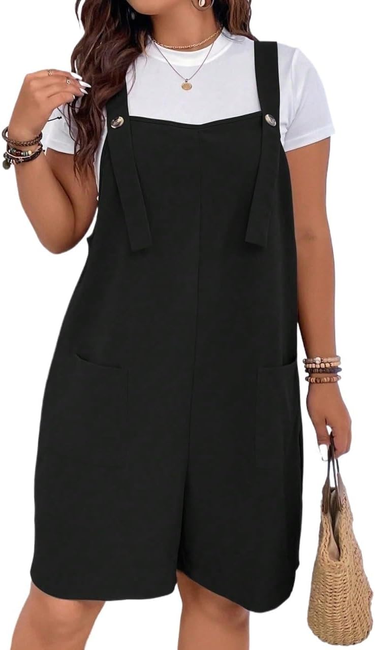 Rompers for Women Summer 2026 Plus Double Pocket Romper Without Tee