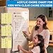 Acrylic Magnetic Chore Chart for Kids, Dry Erase Daily/Weekly Chore Chart with Cute Chore Stickers & 3 Markers for Refrigerator, Clear Chore Board for Kids Chore List for Kids 9