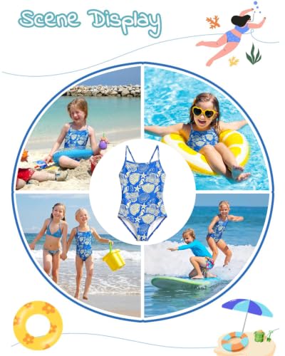 Image of weVSwe Baby Girl Swimsuit One Piece Swimsuit Cute Toddler Girls Sleeveless Bikini Kids 2-10 Years