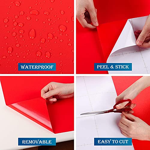 Image of WISDOM Solid Red Matte Wrap Vinyl Car & Bike Wrap Sheet Vinyl Car Wrap Sheet Roll Film Sticker Decal Sticker (24 inch x 360)