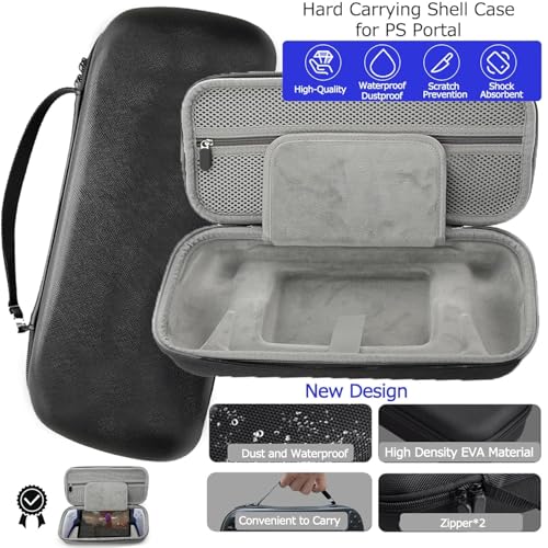 AriKroii Funda PS Portal, Accesorios Case 4 en 1 per PlayStation Portal Remote Player con Funda Transparente, 2 Paquetes de Protector Pantalla de Cristal Templado & 2 Tapas para el Pulgar - imagen 2