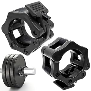 Olympic Barbell Clips, 2 Pcs Barbell Clips Black Barbell Collars, Weight Clips for Bars, Gym Equipment, Weightlifting (50mm)