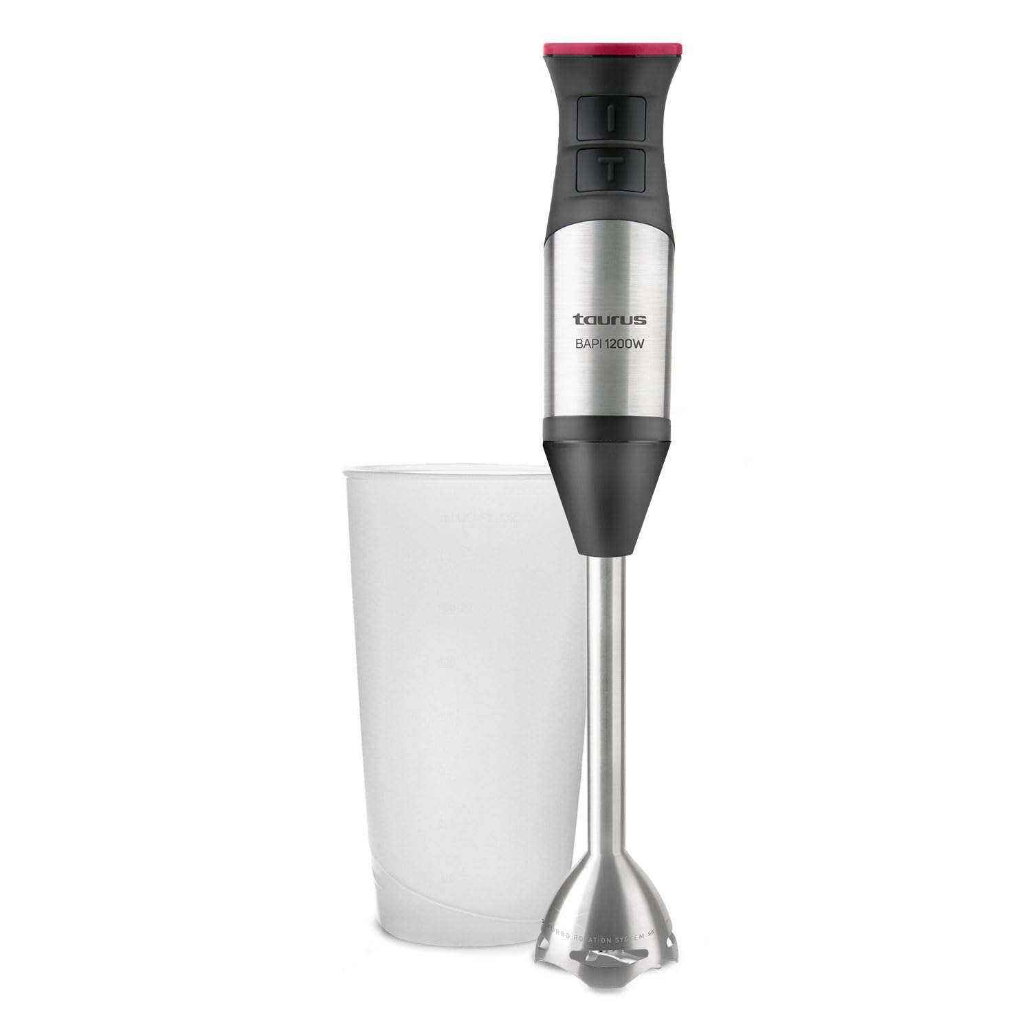 Taurus Amazing - Batidora de mano potente AHB1000X, 1000 W, Regulador 20 velocidades, Función Turbo, 4 Cuchillas de acero inoxidable, Diseño ergonómico soft-touch, Incluye vaso medidor, Negro — view 11