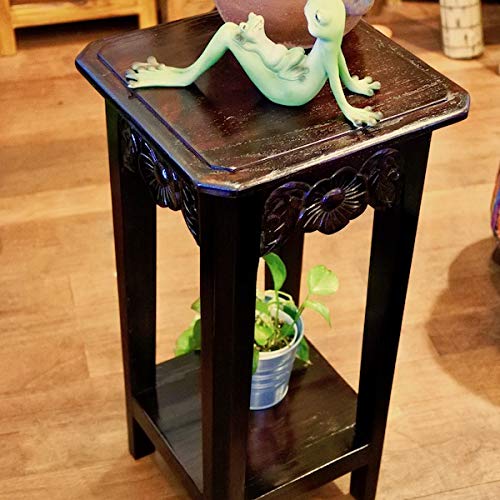 木製 アジアン家具 バリ家具 彫刻 サイドテーブル ダークブラウン 木製 アジアン家具 バリ家具 彫刻 サイドテーブル ダークブラウン