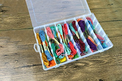 Zagarzoom Plastic Jewelry Organizer,Bead Case With 36 Grids,Clear #TOP6