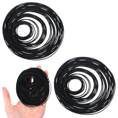 Classicseali 150pcs Cassette Belts,VCR Belts, Record Player Belt Replacement 20-120mm, Repair and Maintenance Hybrid Flat Cassette Player Belt, for DVD CD LD VCR Repeater Drive 1mm Width