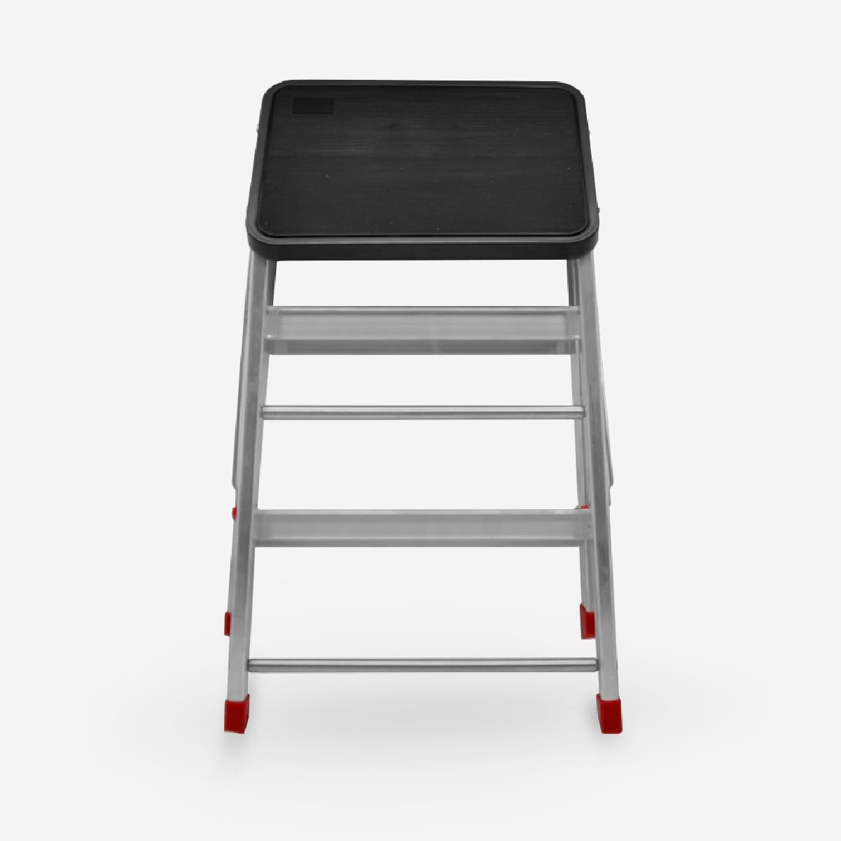 UniversalBlue Taburete Plegable de Aluminio Reforzado, 3 Peldaños, 58x45x45 cm, Estructura Estable para Cocina y Tareas Domésticas, Color Aluminio (3 Peldaños)
