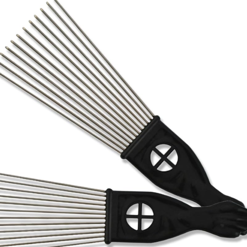 DOITOOL Needle Comb Set with Fan-Shaped Wide Tooth Hair Detangling Comb and Handle Rake Styling Brush for Men Boys Home Salon Barber 9.05X2.95X0.39In