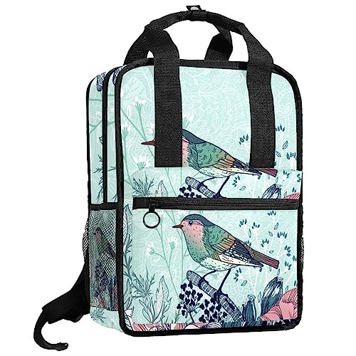 Sac à dos pour garçons et filles au motif oiseau style chinois 35.5x26x12 cm