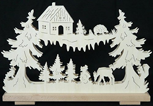 Voûte de Noël en bois 44x31cm fin des décors plastiques ternes