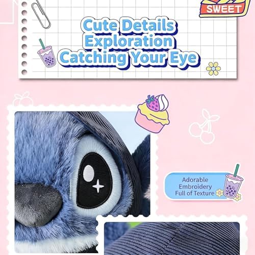 Disney 14'' Stitch Plush Toy, Lilo and Stitch Stuff Cute Plushies - Soft Premium Stuffed Animals Palm Pals Gifts for Girls,Boys,Kids (Hoodie Styles) — view 7