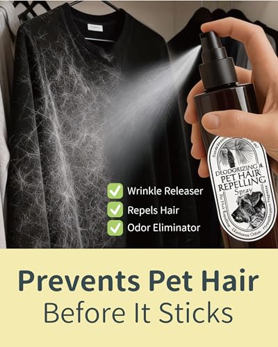 FurGone by Seedshub Pet Hair Repelling Spray, Odor Neutralizer | Anti-Static Wrinkle Release Pet-Friendly Sprays for Clothing and More, Pine Nut Scent, Up to 1400 Sprays, 3.38oz (2 Travel Pack)