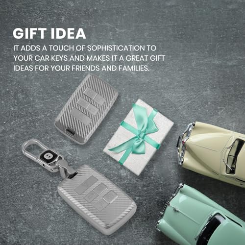 Image of keyzone Silverstar TPU Key Cover and Keychain for Jaguar XF, XJ, XE, F-PACE, F-Type, Range Rover Evoque, Velar, Discovery, LR4, Sport, 5-Button Smart Key (Silver)