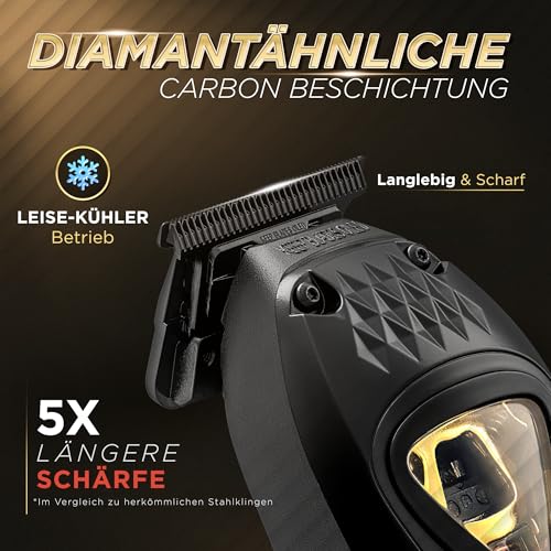 Fagaci Profi Zero Gap Haartrimmer Herren mit DLC Klingen, Hoher Drehmoment Konturen Haarschneidemaschine 0 mm, Haarschneider Herren Akku mit Vector-Motor, Detailer Haar Trimmer & Konturenschneider